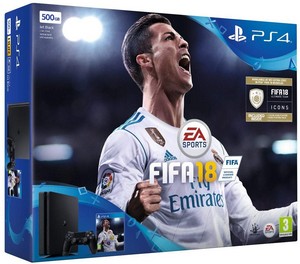 Sony PlayStation 4 Console (500GB) - FIFA 18 Ultimate Team Icons and Rare Player Pack (PS4)