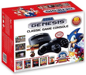 Genesis Sonic the Hedgehog Classic Retro Games Console - 25th Sonic Anniversary Edition - Plug and Play