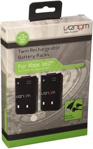 Venom Twin Rechargable Battery Packs - Black (Xbox 360)